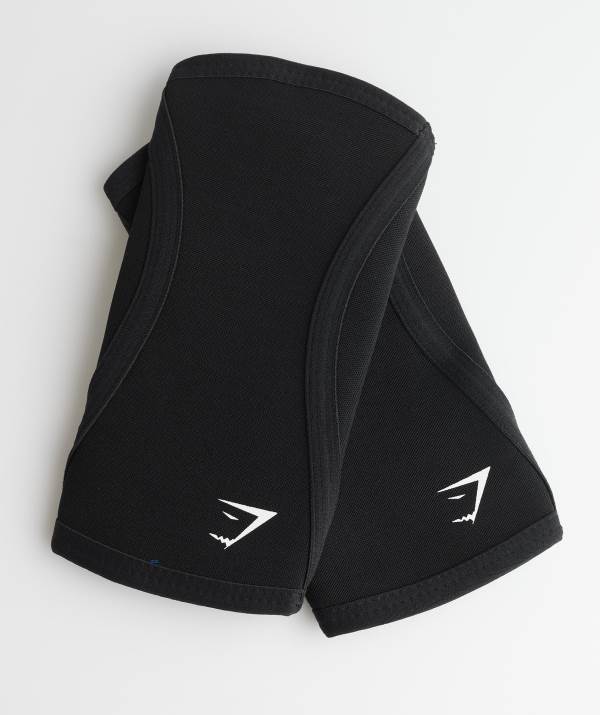 Panske Knee Sleeves Gymshark Knee Sleeves 3mm Čierne | PL7628451